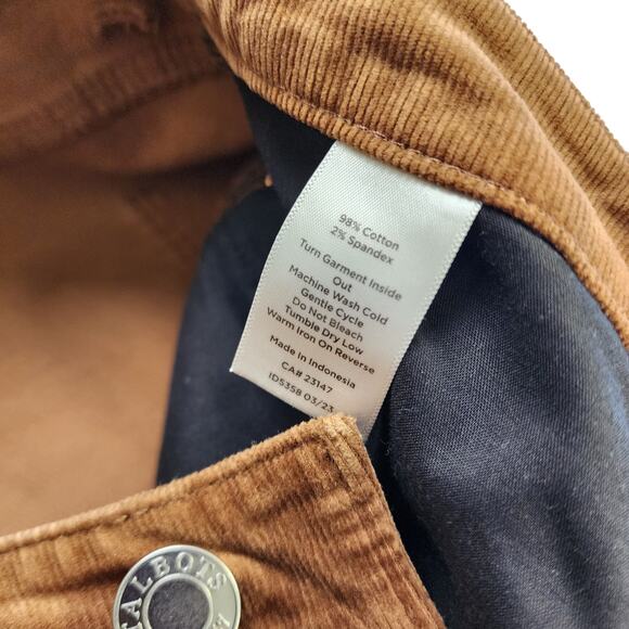 Talbots Womens High Waist Straight Leg Corduroy Pants Plus Size 14W Stretch Soft - Picture 9 of 13